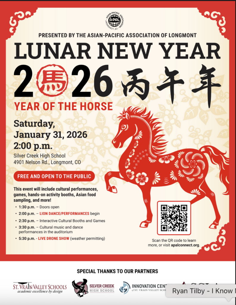 Lunar New Year celebration on January 31, 2026, at Silver Creek High School, featuring performances and activities.